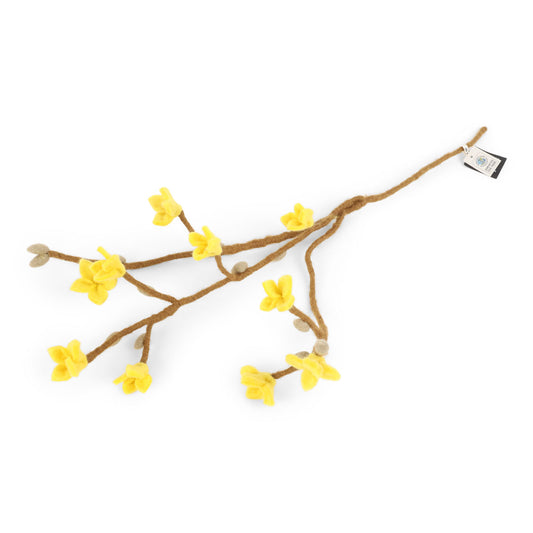 Goldglöckchen Zweig Osterstrauch Filzblume Gelb 60 cm
