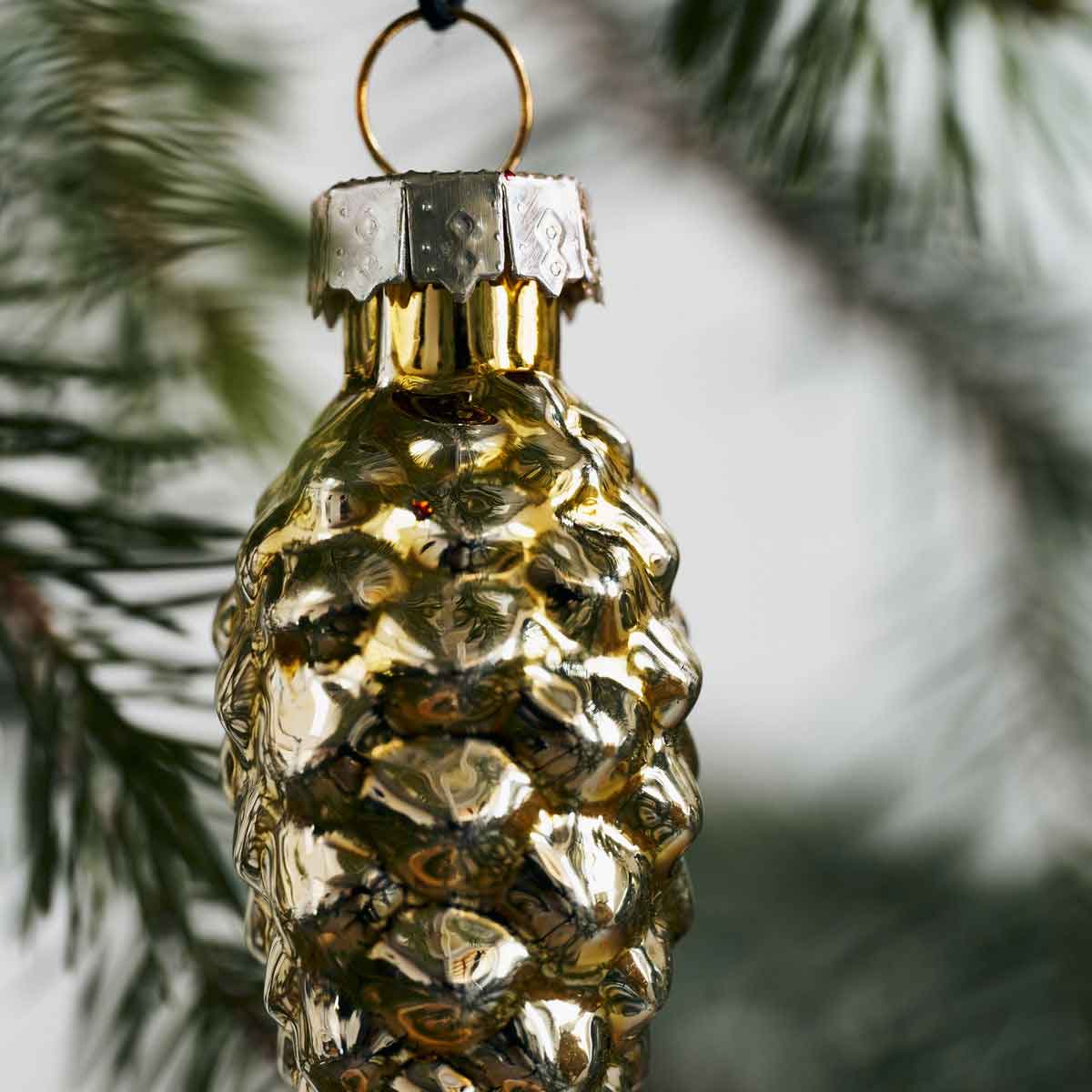 Eichel Tannenzapfen Ornamente Glint Weihnachtsdeko Gold 6er Set