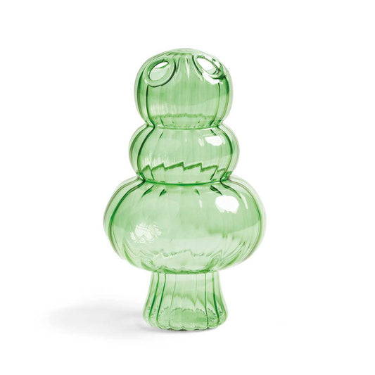 Tannenbaum Vase Glas Weihnachtsdeko Grün 12,5 cm