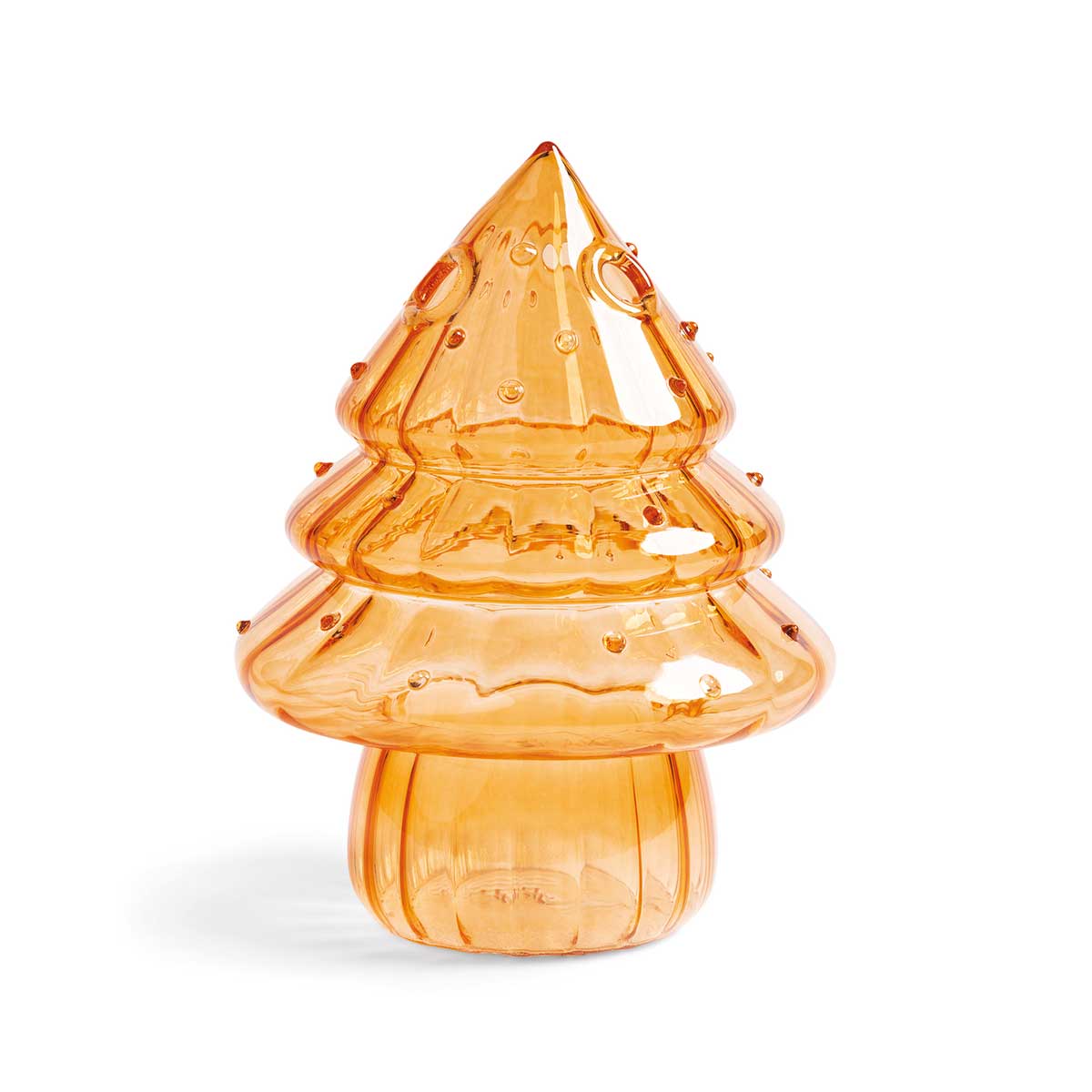 Tannenbaum Vase Glas Weihnachtsdeko Orange 12,5 cm